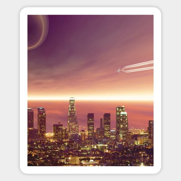 Los Angeles Surrealistic Sticker by soulfulprintss8